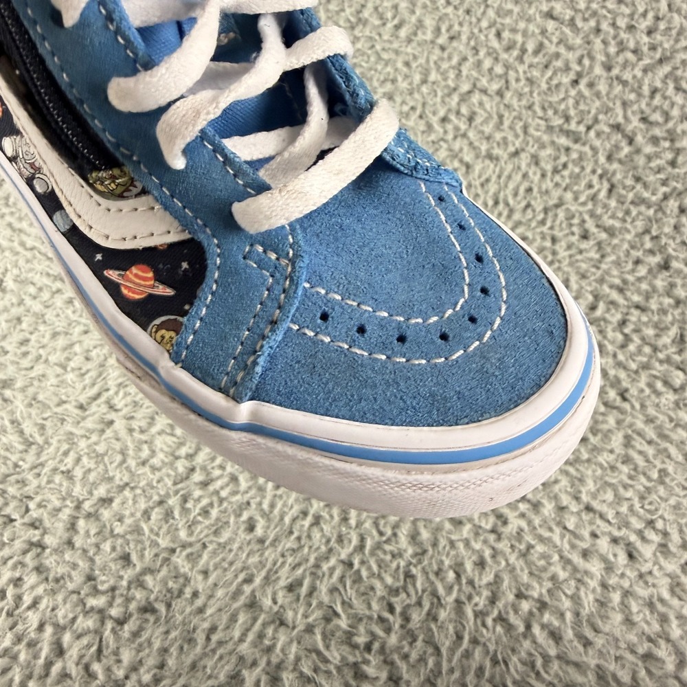 Vans SK8-Hi Astronaut Shoes Kid Boys Size 12.5 Blue Zip Up Hi-Top Sneakers - Picture 5 of 10